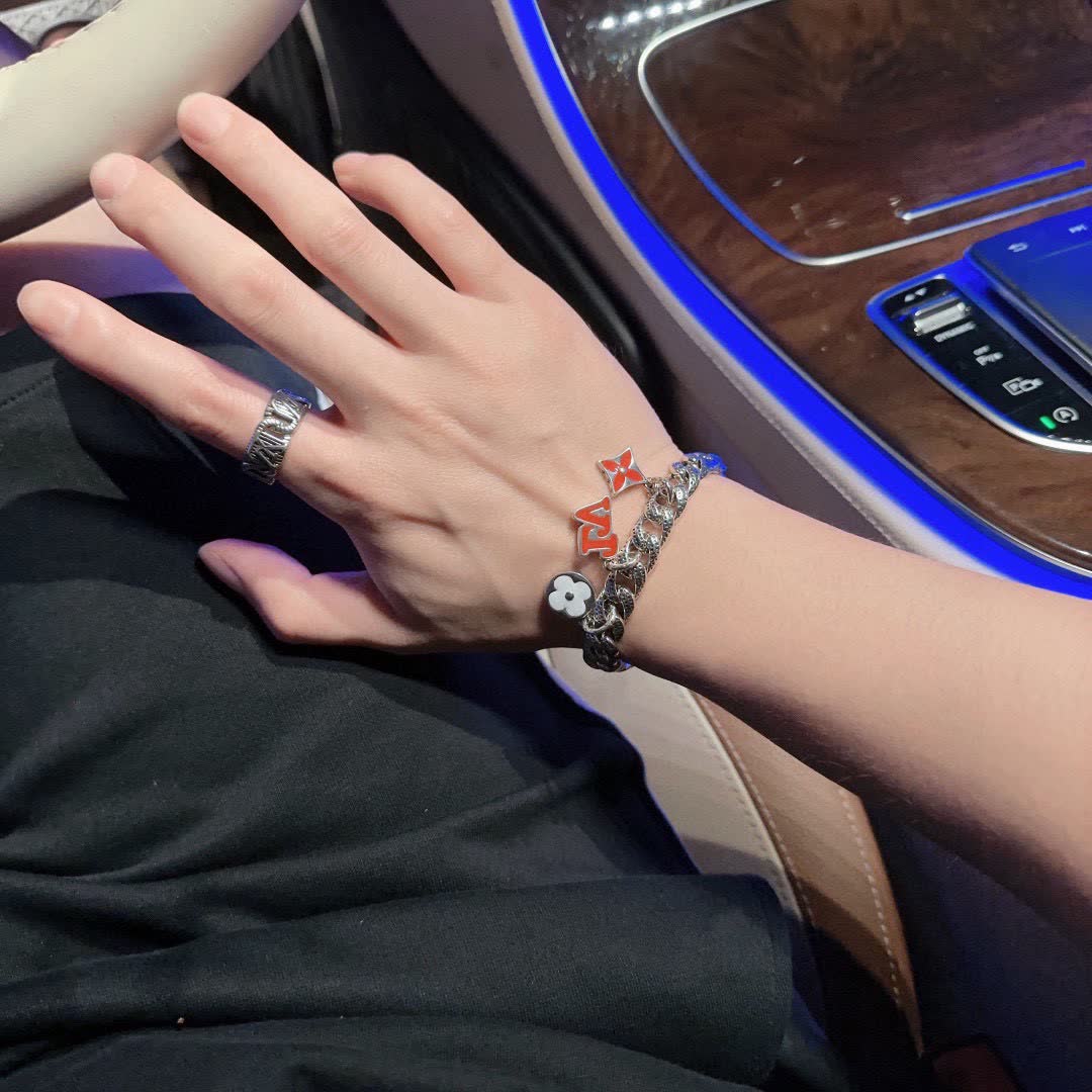 Louis Vuitton Silver Bracelet with Charms